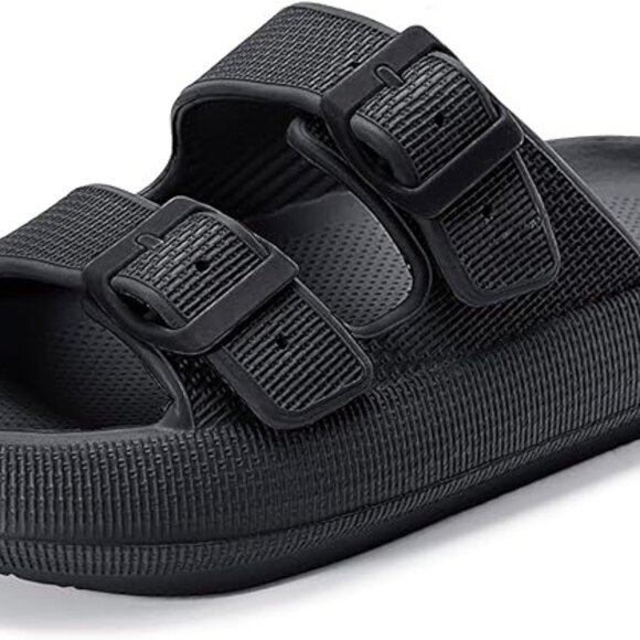 Black Slide Sandals - Picture 3 of 7